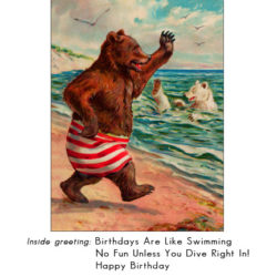 HB1765 Swimming Bear Greeting Card ANIMAL