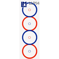 LLP042 CIRCLES IN RED, BLUE, WHITE Bookmark